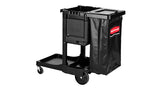 RUBBERMAID - EXECUTIVE SERIES STANDARD JANITOR CLEANING CART, BLACK