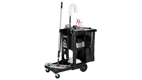 Rubbermaid® High Security Janitorial Cleaning Cart - Black